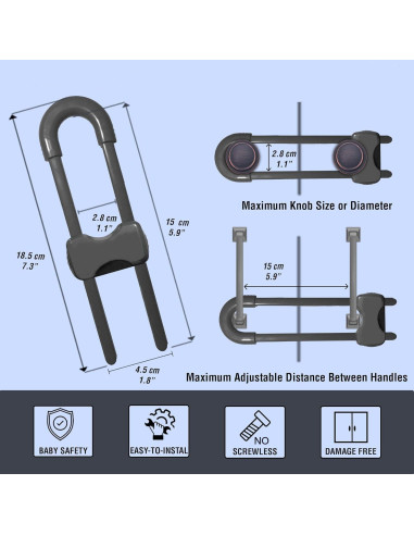 Cerraduras Deslizantes de Seguridad WENPENG para Gabinetes - 10 Paquete