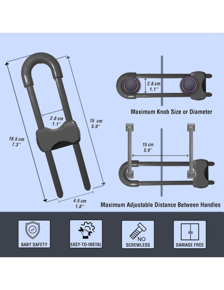 Cerraduras Deslizantes de Seguridad WENPENG para Gabinetes - 10 Paquete