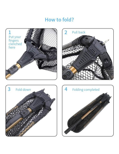 Red de Pesca Plegable YVLEEN con Mango Telescópico 40cm