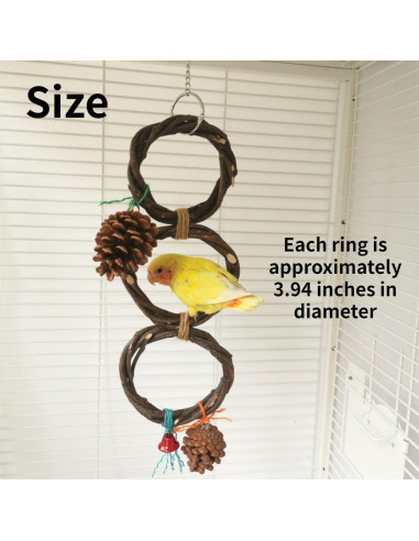 Soporte de columpio para aves CXYYXF 3 anillos 10 cm