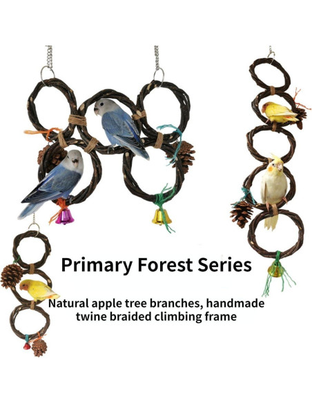 Soporte de columpio para aves CXYYXF 3 anillos 10 cm