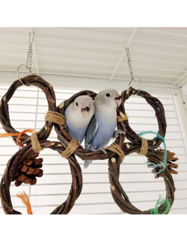 Soporte de columpio para aves CXYYXF 3 anillos 10 cm