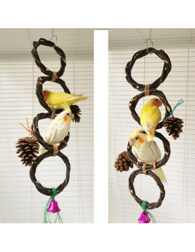 Soporte de columpio para aves CXYYXF 3 anillos 10 cm