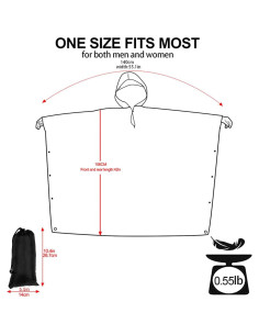 Poncho de Lluvia Impermeable POWINSUN para Adulto - Ligero y Compacto 2