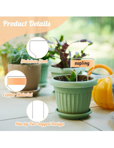60 Etiquetas de Plantas de Cobre Retainbre 10.16 cm Impermeables 2