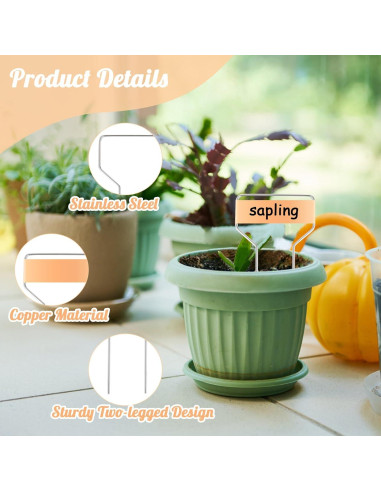 60 Etiquetas de Plantas de Cobre Retainbre 10.16 cm Impermeables
