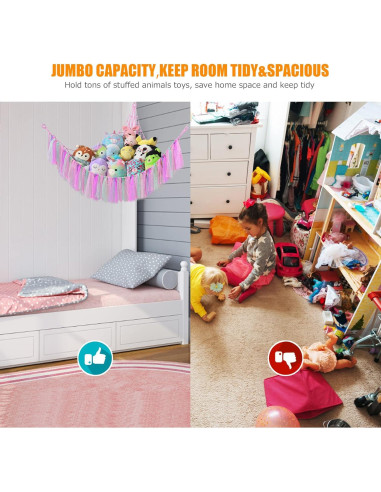 Hamaca de Juguetes Boho VISATOR 139.7x106.7cm con Luz LED