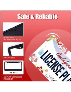 Marco de Placa de Licencia NINANMY Acero Inoxidable 30.5x15.2cm 2