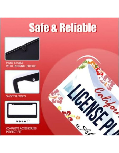 Marco de Placa de Licencia NINANMY Acero Inoxidable 30.5x15.2cm