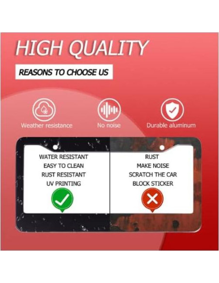 Marco de Placa de Licencia NINANMY Acero Inoxidable 30.5x15.2cm