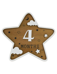 Tablero de Hitos Mensuales para Bebés CUNCUN 3D Madera 16.5 cm