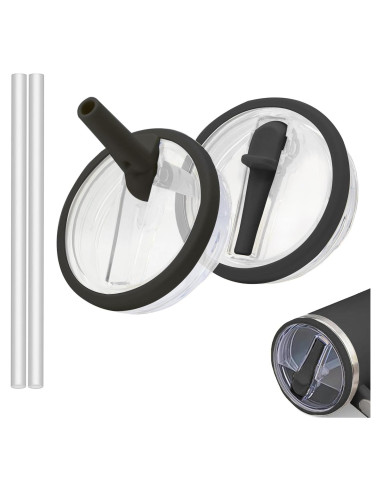 Tapa de Popote Reemplazo Stanley Quencher 40 oz Negra - 2 Pcs