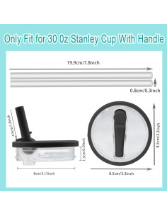 Tapa de Popote Reemplazo Stanley Quencher 40 oz Negra - 2 Pcs 2