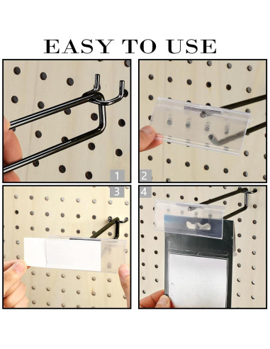 Ganchos de Metal Negro para Tablero de Clavos Tandefio 50 Pzas 10.2 cm