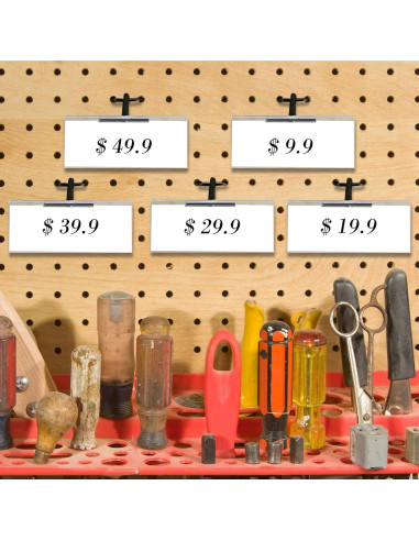 Ganchos de Metal Negro para Tablero de Clavos Tandefio 50 Pzas 10.2 cm