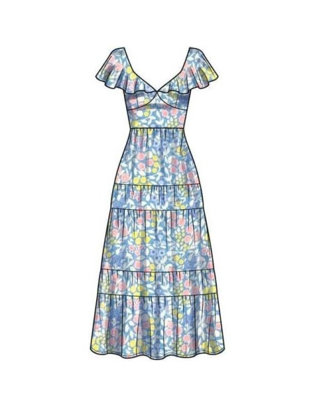 Kit de Patrones de Costura Simplicity S9703 para Vestidos V