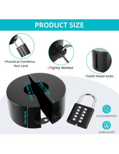 Cubierta de Cerradura de Perilla JUGGHOME con Candado Combinación 2