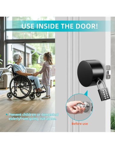 Cubierta de Cerradura de Perilla JUGGHOME con Candado Combinación