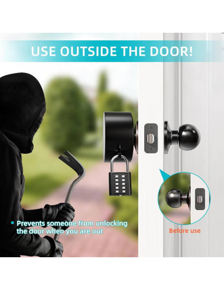 Cubierta de Cerradura de Perilla JUGGHOME con Candado Combinación