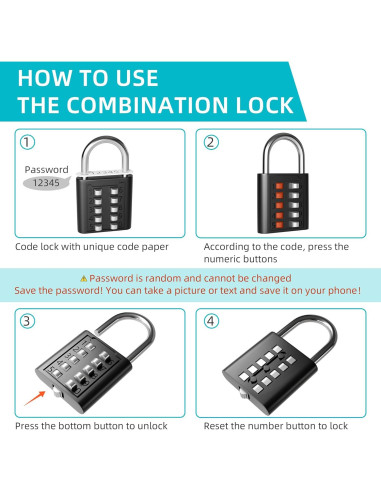 Cubierta de Cerradura de Perilla JUGGHOME con Candado Combinación