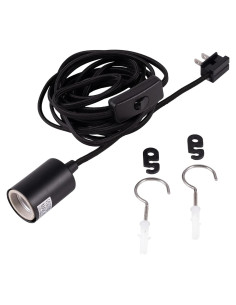 Luz Colgante Enchufable Gruenlich 15 Pies Negro 1-Pack
