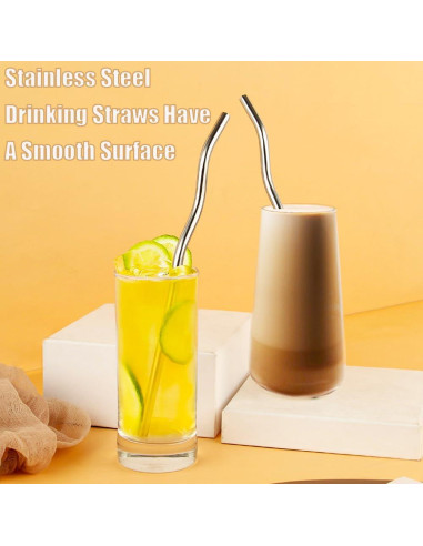 Popotes de Acero Inoxidable Reutilizables CHENSHUO 5 Piezas