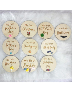 Juego de Tarjetas de Hitos de Bebé de Madera - 10 Piezas 2