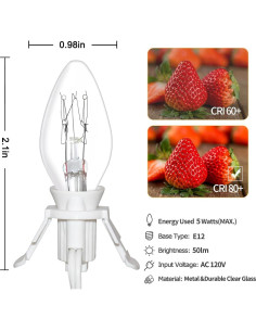 Juego de 4 Cuerdas de Luz C7 Goothy 1.83m con Bombillas 2