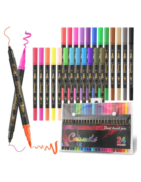 Marcadores de doble punta CAISEXILE 24 colores para arte