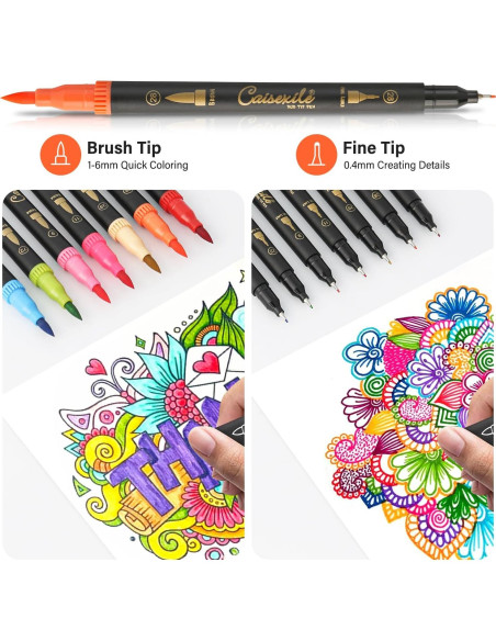 Marcadores de doble punta CAISEXILE 24 colores para arte