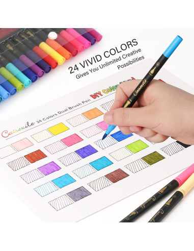 Marcadores de doble punta CAISEXILE 24 colores para arte