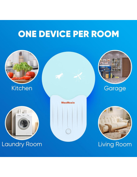 Trampa de Insectos Voladores MaxMoxie con Luz UV y 5 Recargas