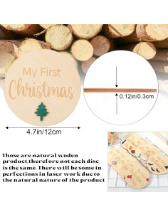 Tarjetas de Hitos de Vacaciones para Bebé - Cartel de Madera 2