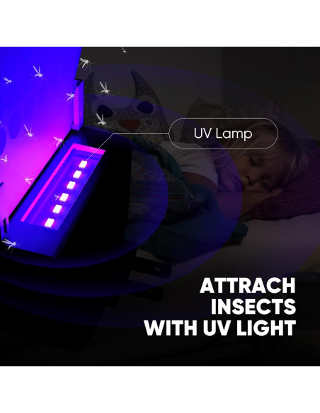 Trampa de Insectos Voladores MaxMoxie con Luz UV y 5 Recargas