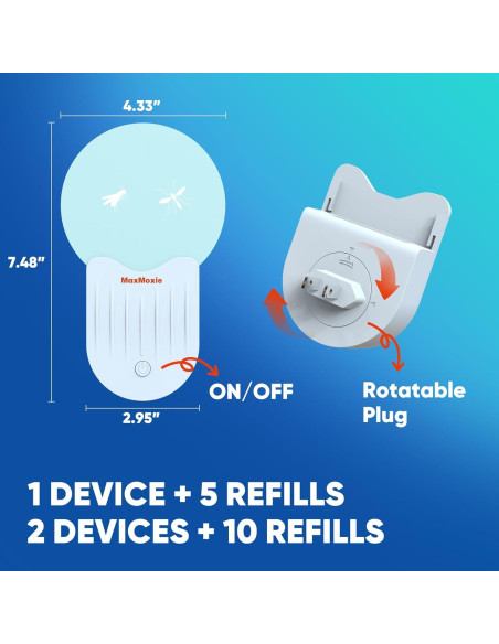 Trampa de Insectos Voladores MaxMoxie con Luz UV y 5 Recargas