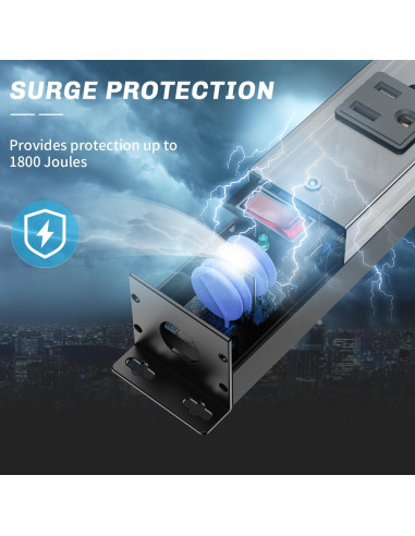 Protector de Sobretensión Metálico Berigtta 16 Salidas 1800J