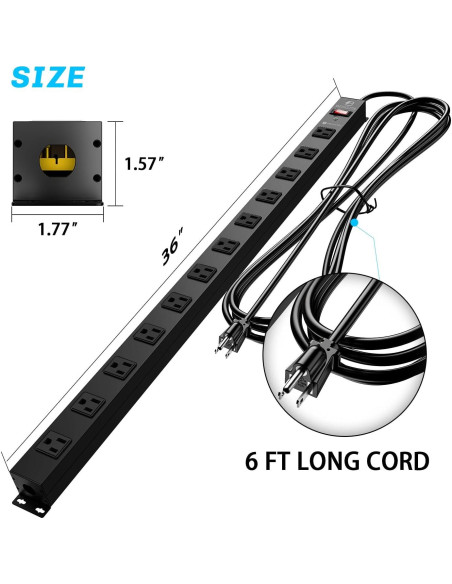 Protector de Sobretensión Metálico Berigtta 16 Salidas 1800J
