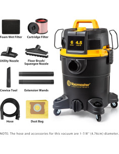 Aspiradora Húmeda/Seca Vacmaster 6 Gal 4.5 HP VDK611PF 2