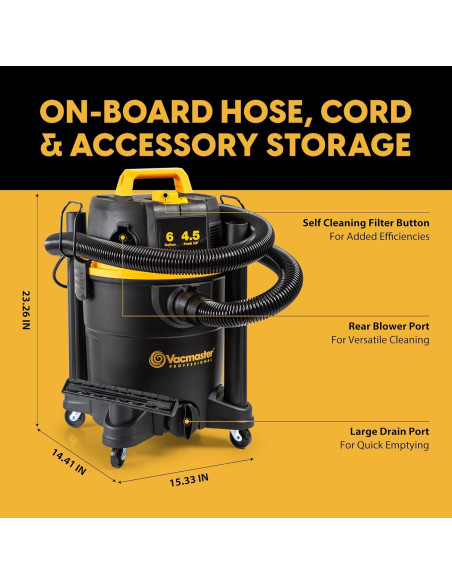 Aspiradora Húmeda/Seca Vacmaster 6 Gal 4.5 HP VDK611PF