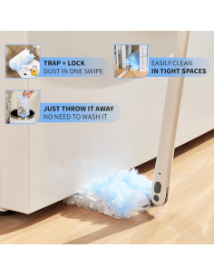 Plumero Extensible Kucbraly con 30 Recargas de Microfibra 2