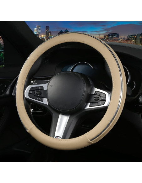 Funda de Volante de Coche XIANGDING 37-39 cm Cuero Microfibra