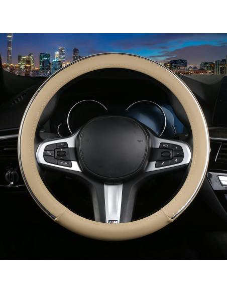 Funda de Volante de Coche XIANGDING 37-39 cm Cuero Microfibra