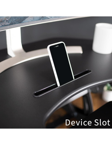 Escritorio de Esquina Ajustable VIVO DESK-V000VC Negro 109.2 cm