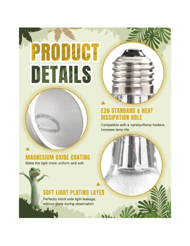 Lámpara de Calor Infrarroja 50W BESTSHOP para Reptiles