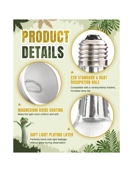 Lámpara de Calor Infrarroja 50W BESTSHOP para Reptiles