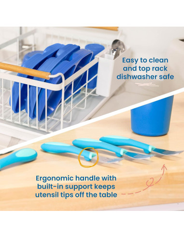 Vajilla Infantil ECR4Kids Mi Primer Juego de Comida 15 Piezas Azul