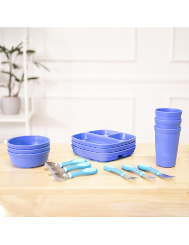 Vajilla Infantil ECR4Kids Mi Primer Juego de Comida 15 Piezas Azul