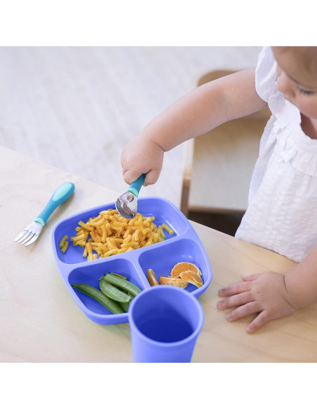 Vajilla Infantil ECR4Kids Mi Primer Juego de Comida 15 Piezas Azul