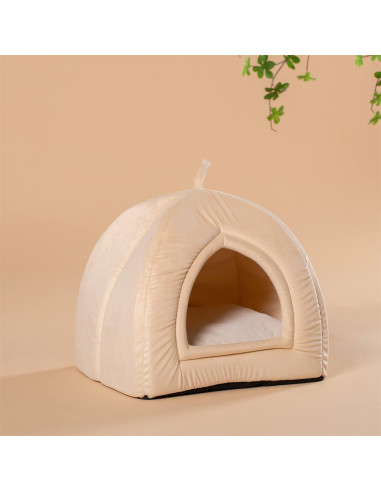 Cama para Gatos KASENTEX 48.3 cm Beige 2-en-1 Lavable