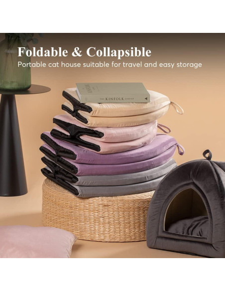 Cama para Gatos KASENTEX 48.3 cm Beige 2-en-1 Lavable